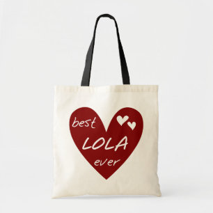 Tote Bag Red Heart Best Lola Ever T-shirts et cadeaux