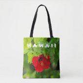 Tote Bag Red Hibiscus Hawaii Tropical (Devant)