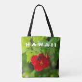 Tote Bag Red Hibiscus Hawaii Tropical (Dos)