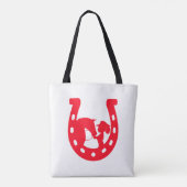 Tote Bag Red Horseshoe Girl and Horse (Dos)