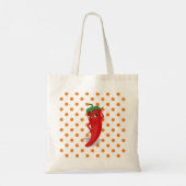 Tote Bag Red Hot Pepper Diva Pois orange (Dos)