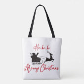 Tote Bag Red Joyer Noël Père Noël Sleigh et Reindeer (Dos)