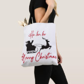 Tote Bag Red Joyer Noël Père Noël Sleigh et Reindeer (De près)