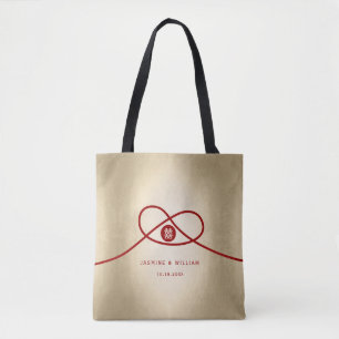 Tote Bag Red Knot Union Double Bonheur Mariage chinois