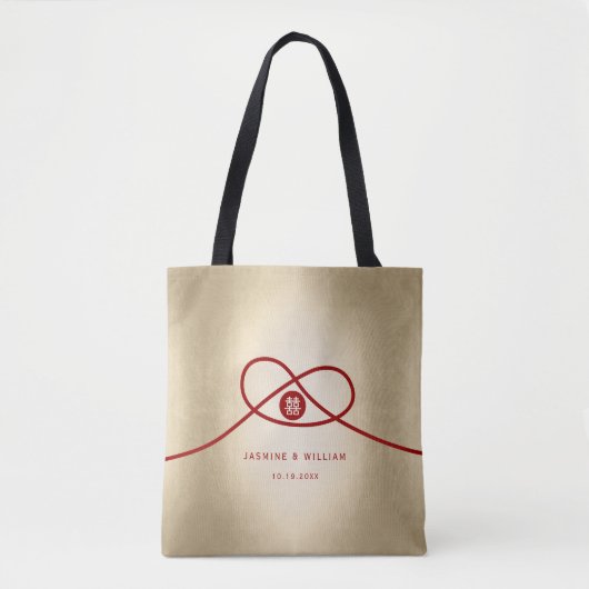Tote Bag Red Knot Union Double Bonheur Mariage chinois (Devant)