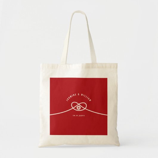 Tote Bag Red Knot Union Double Bonheur Mariage chinois à (Devant)