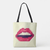 Tote Bag Red lips made of small triangles, pixelshipster,pi (Dos)
