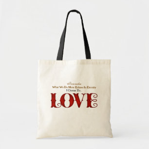 Tote Bag Red Love Typographie Motivational Eternity Citatio