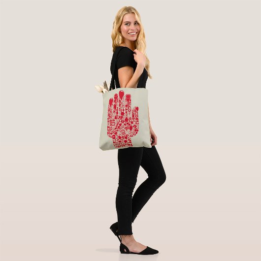 Tote Bag Red Medical Hand Symbol Healthcare
