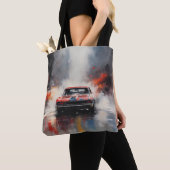 Tote Bag Red Muscle Car direction (De près)
