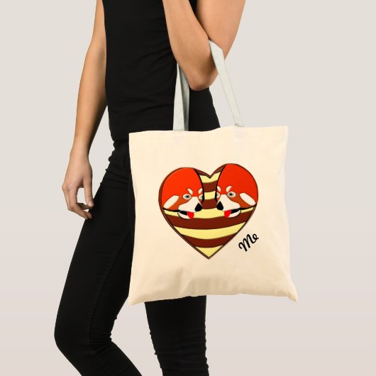 Tote Bag Red Panda Coeur d'amour (Devant (produit))