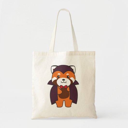 Tote Bag Red Panda Halloween Cute Devil Vampire Costume Tot (Devant)