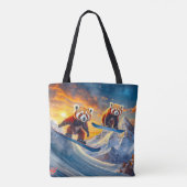 Tote Bag Red Pandas Snowboard Design par Rich AMeN Gill (Dos)