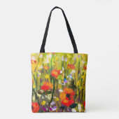 Tote Bag Red Poppies Champ peinture Abstraite (Dos)