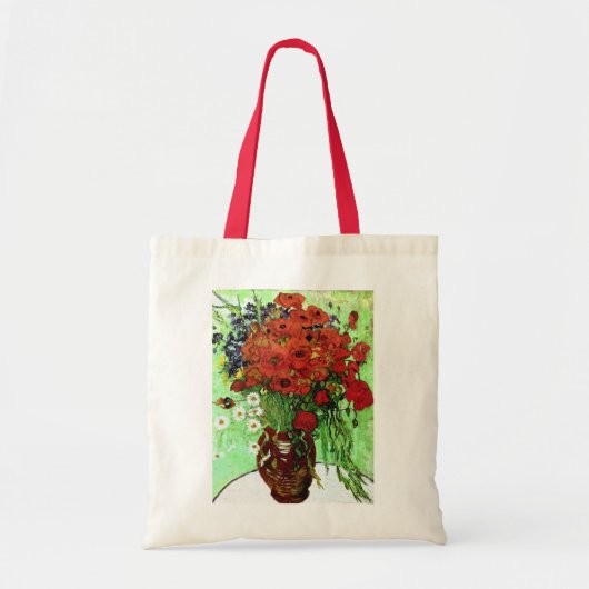 Tote Bag Red Poppies & Daisies Van Gogh Art (Devant)