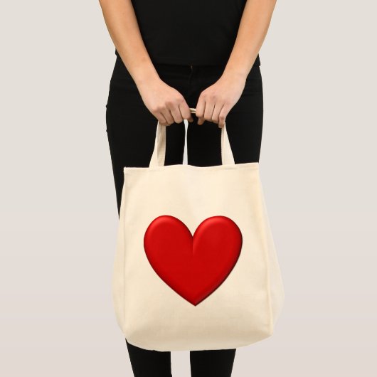 Tote Bag Red Puffy Heart (Devant (produit))