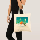 Tote Bag Red Robin (Erithacus rubecula) et Snowdrops (Devant (produit))