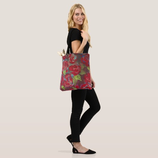 Tote Bag Red Roses (Sur le modèle)