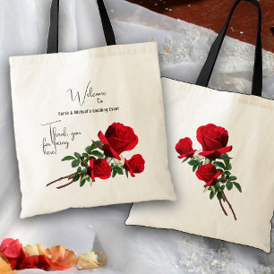 Tote Bag Red Roses Mariage Bienvenue Hôtes Hotel