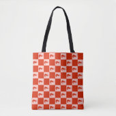 Tote Bag Red Shrimp Checkerboard Pattern Seafood Food  (Devant)