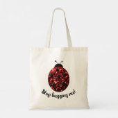 Tote Bag Red sparkly Ladybug Stop Buggage moi Personnaliser (Dos)