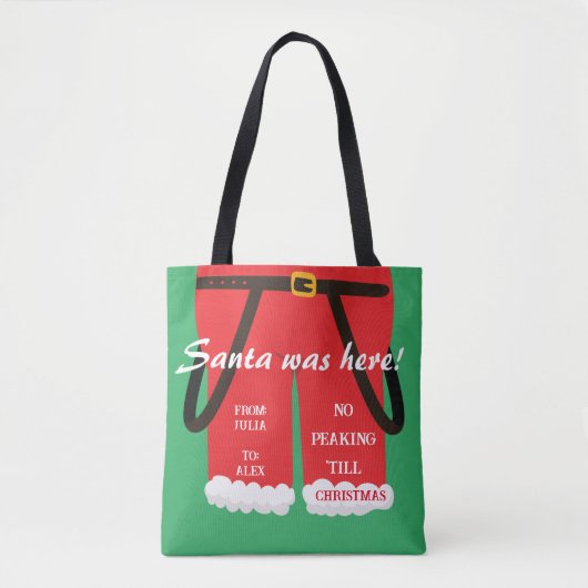 Tote Bag Red Trendy Noël Père Noël Pants Cadeau & Traitemen (Devant)