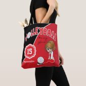 Tote Bag Red Volleyball Diva Girl (De près)