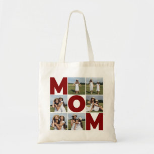Tote Bag Red & White 6 Photo Collage Maman