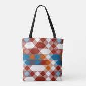 Tote Bag red white blue and orange geometric (Dos)