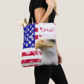 Tote Bag Red, White, Blue Stars & Stripes USA Drapeau, Patr (De près)