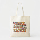 Tote Bag Reduce, Reuse, Recycle | Positive Social massage (Devant)