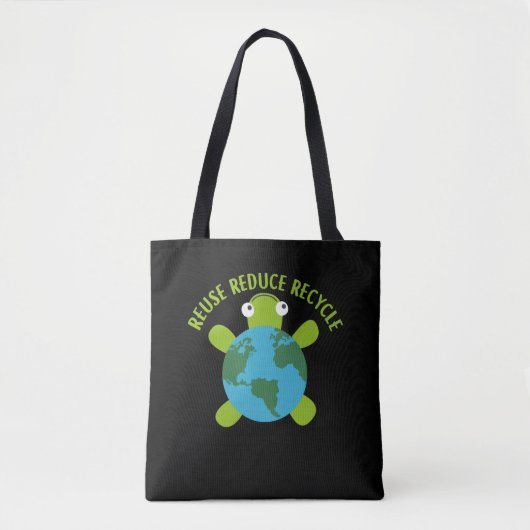 Tote Bag Réduire la réutilisation de la tortue recyclée - S (Devant)