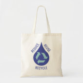 Tote Bag Réduire la réutilisation Recycle Water Drop Canvas (Devant)