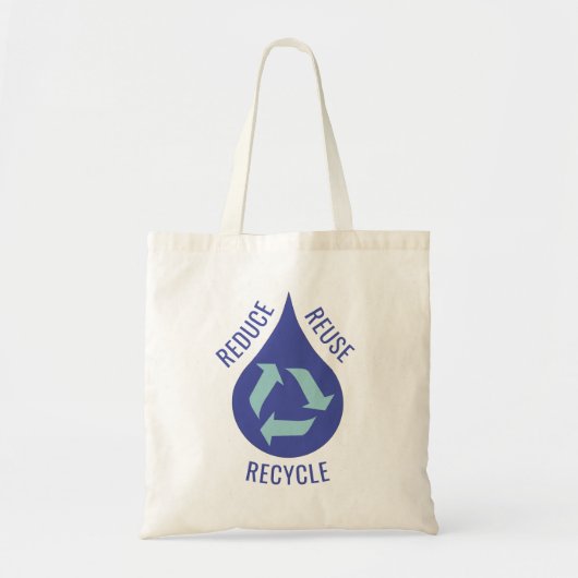 Tote Bag Réduire la réutilisation Recycle Water Drop Canvas (Devant)