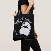 Tote Bag Réduire la réutilisation recycler sauver la terre (De près)