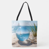 Tote Bag Reflet de l'océan dans une boule de lentille (Devant)
