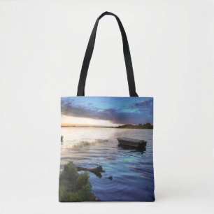 Tote Bag Réflexion de bateaux à voile du coucher du solei