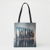 Tote Bag Réflexion sur l'eau de Chicago City (Devant)