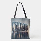 Tote Bag Réflexion sur l'eau de Chicago City (Dos)