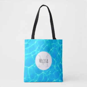 Tote Bag Réflexions sur l'eau de la piscine bleu chatoyante
