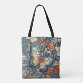 Tote Bag Regal Butterfly Amidst William Morris Floral (Dos)