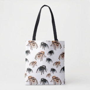Tote Bag Regal Jumping Spider Phiddipus Regius Blanc