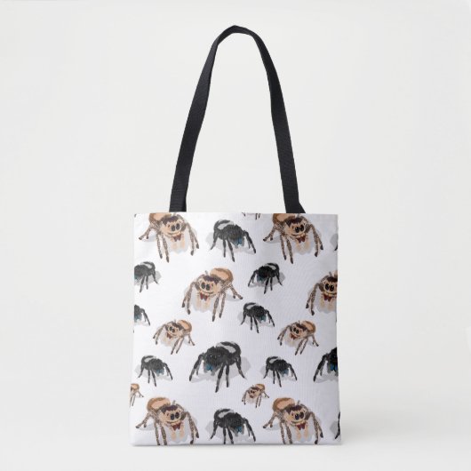 Tote Bag Regal Jumping Spider Phiddipus Regius Blanc (Devant)