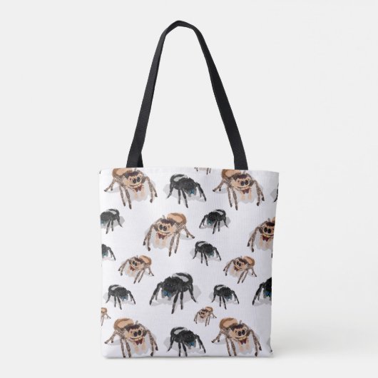 Tote Bag Regal Jumping Spider Phiddipus Regius Blanc (Dos)