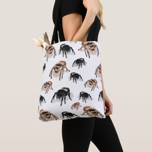 Tote Bag Regal Jumping Spider Phiddipus Regius Blanc (De près)