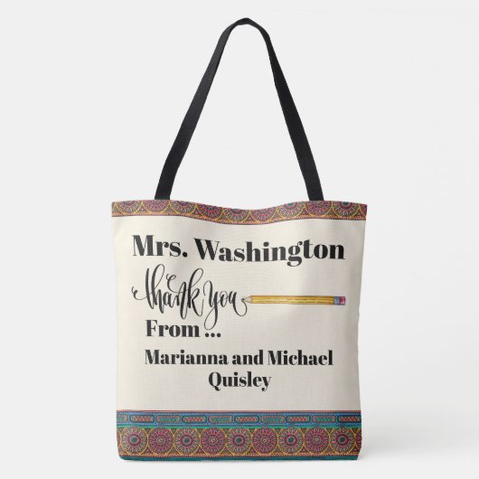 Tote Bag REGARDER - Merci de l'enseignant (Dos)