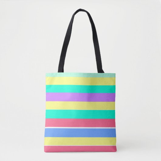 Tote Bag Réglage des rayures pastel de printemps (Devant)