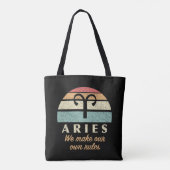 Tote Bag Règles de Zodiac Funny Aries (Dos)