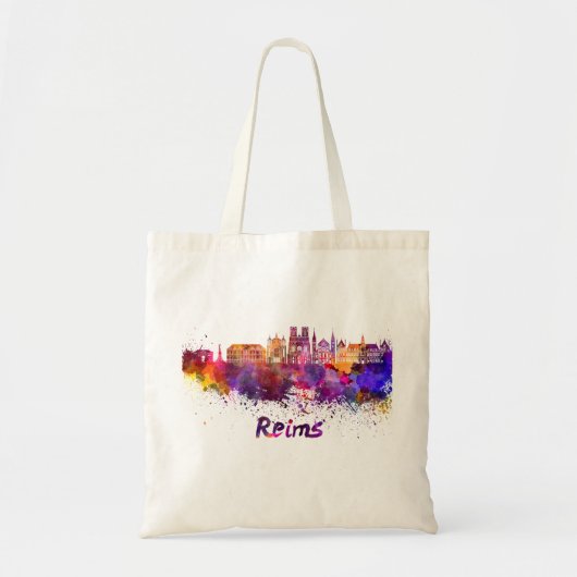 Tote Bag Reims skyline en aquarelle (Devant)