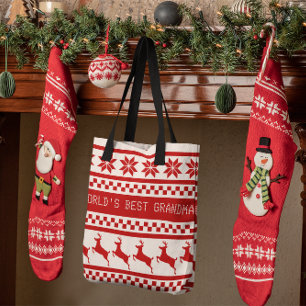 Tote Bag Reindeer d'impression nordique personnalisé